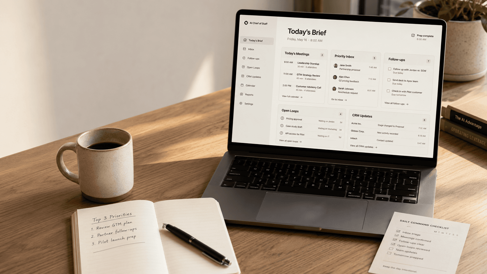 AI Chief of Staff agent dashboard, ProxyClaw case study